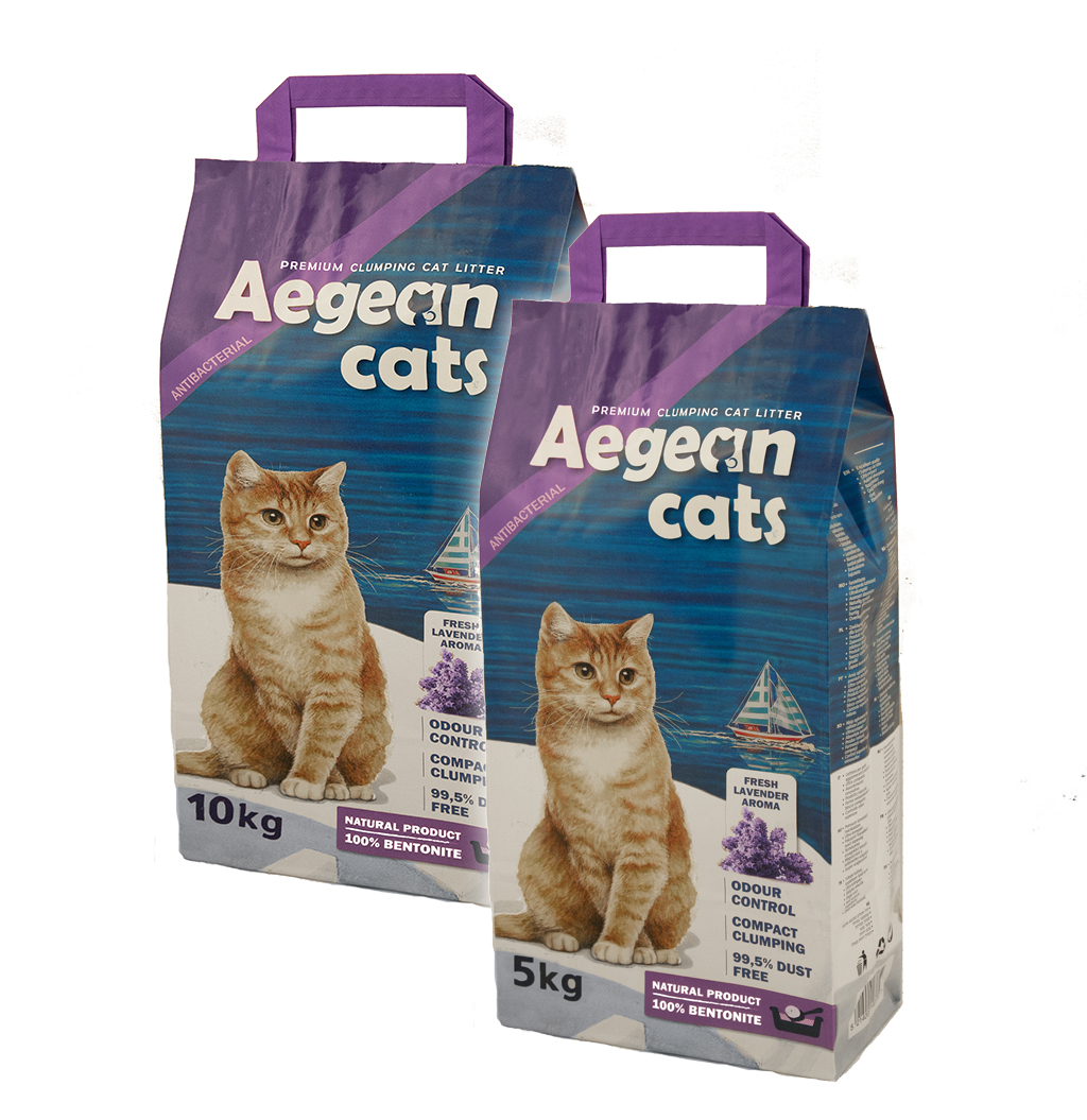 Aegean Cats άμμος υγιεινής για γάτες με ελαφρύ άρωμα φρέσκιας λεβάντας