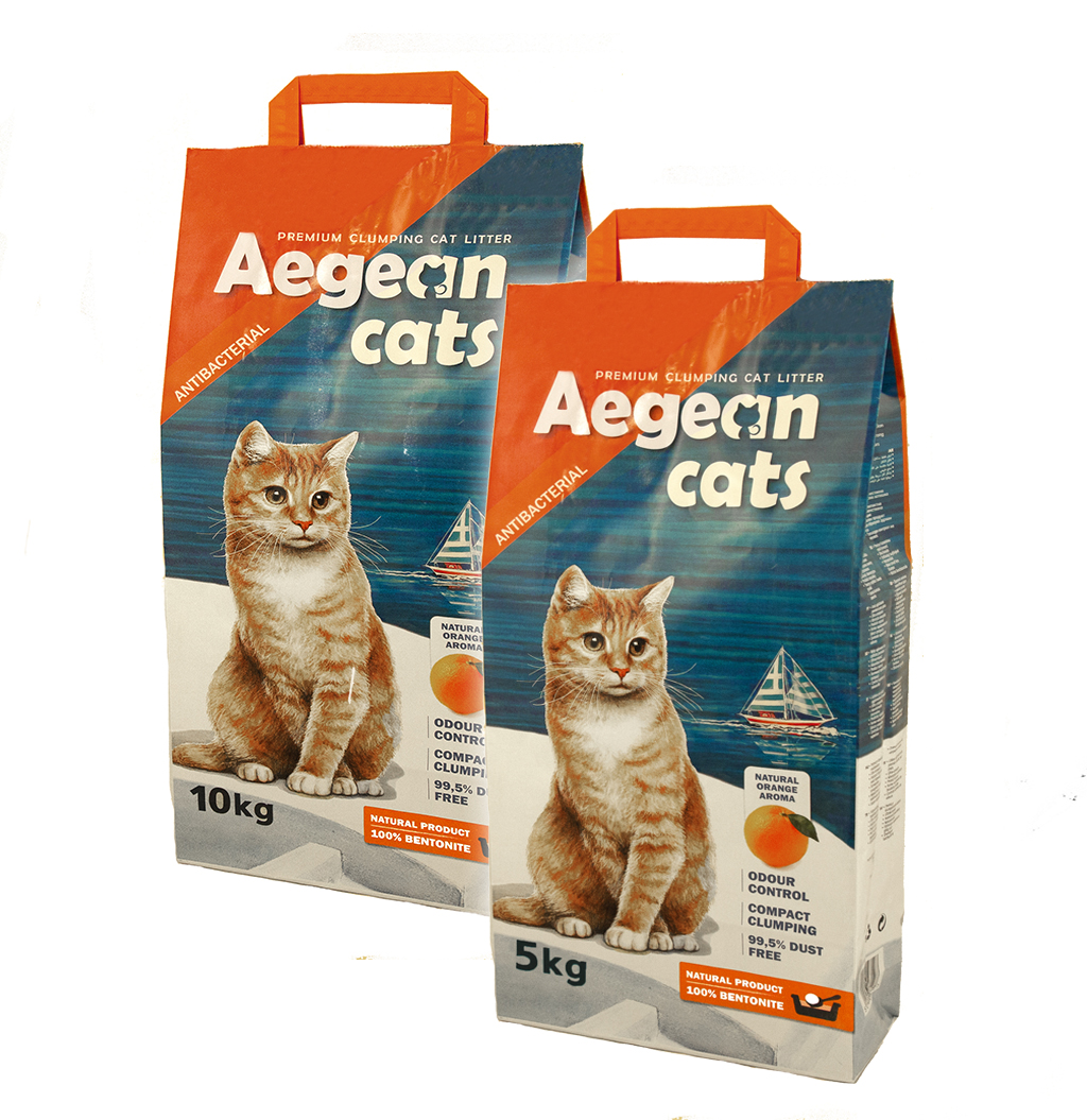 Aegean Cats άμμος υγιεινής για γάτες με ελαφρύ άρωμα από φυσικό πορτοκάλι